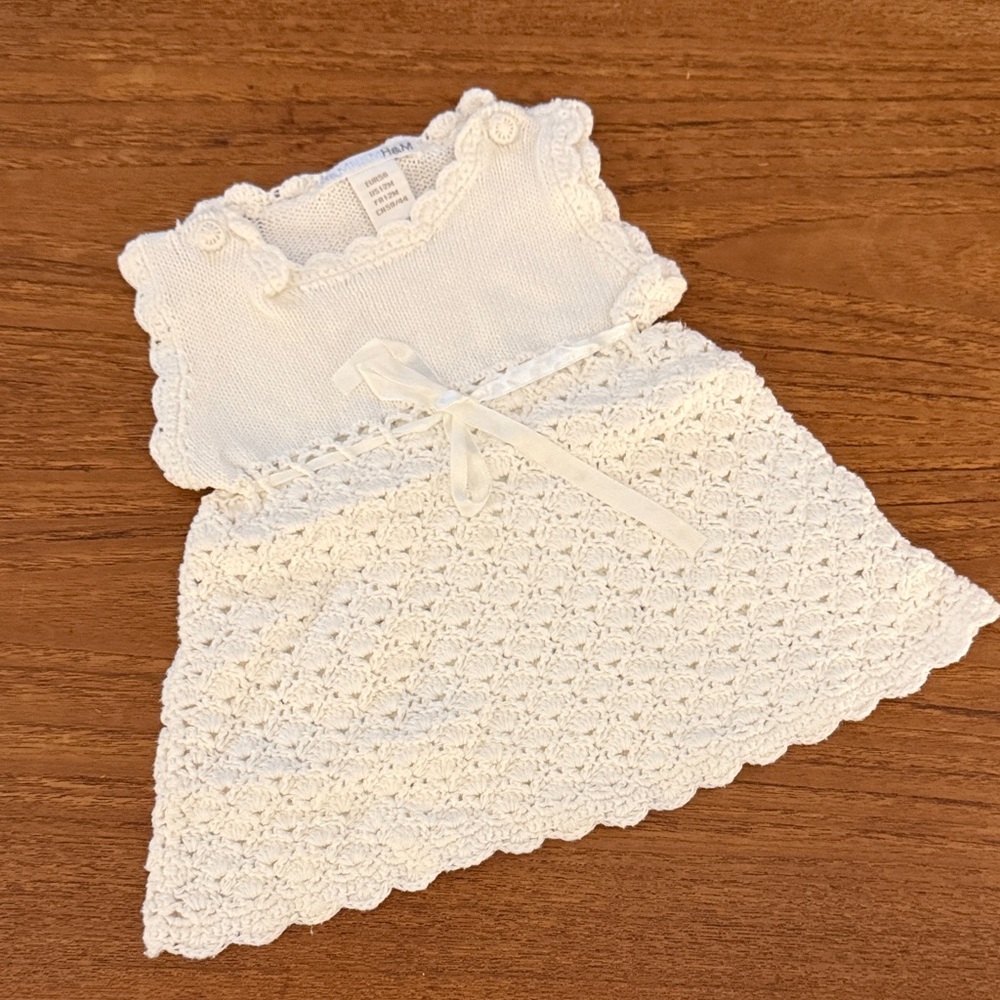 H&M Cream Knit Baby Dress